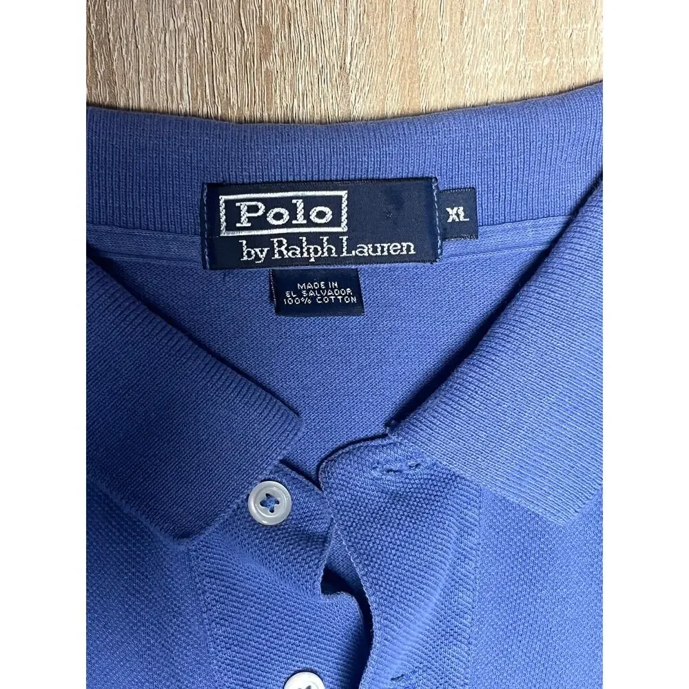 Ralph Lauren Shirt Polo Y2K 2000s Pony Sz XL (18-20) Mens Blue